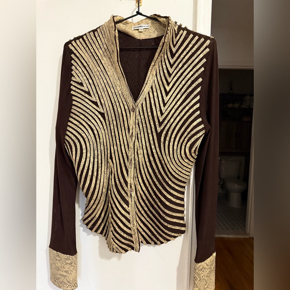 Alexandra Rosati Snakeskin Button Down